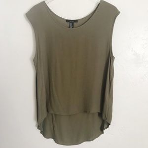 Forever 21 Olive Sleeveless Tunic Top, Size M
